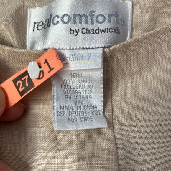 Real Comfort by CHADWICK'S 2-pc Set Sleeveless Top & Pants Embroidered size 10P - Picture 10 of 16